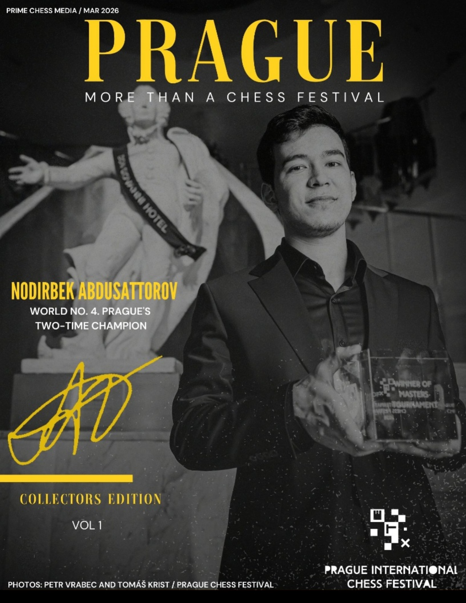 Prague Chess Festival 2026 — Nodirbek Abdusattorov Cover